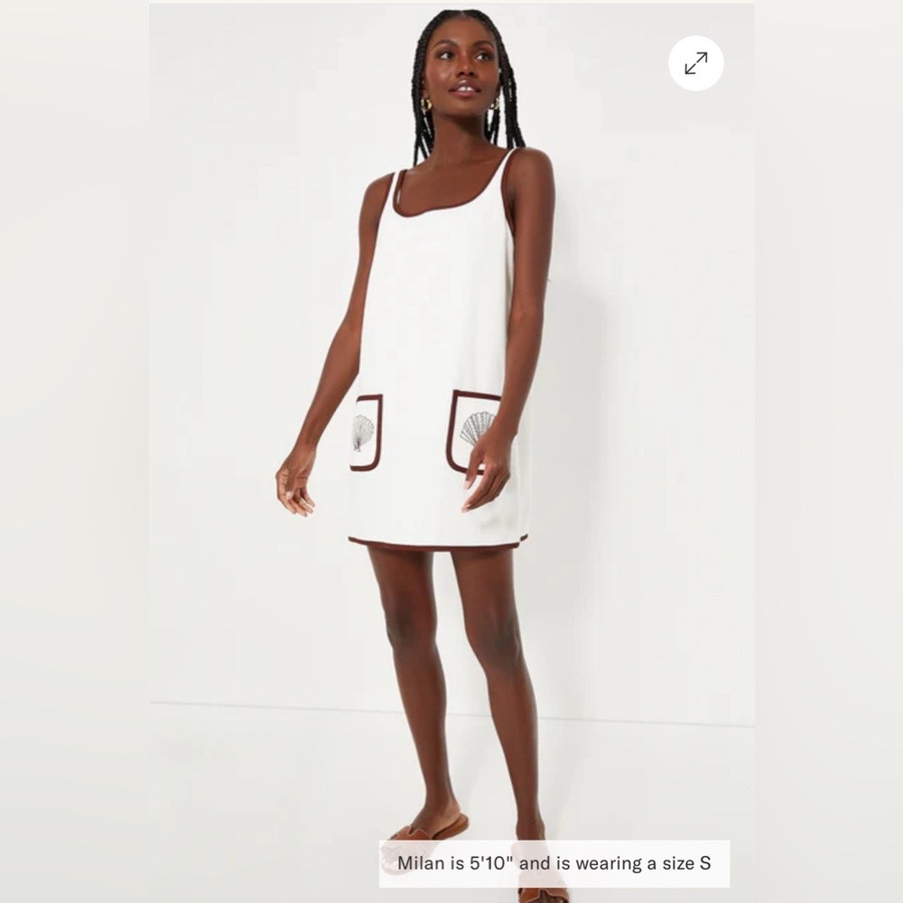 Tuckernuck Blanc Shell Embroidered Terrycloth Dress Coverup